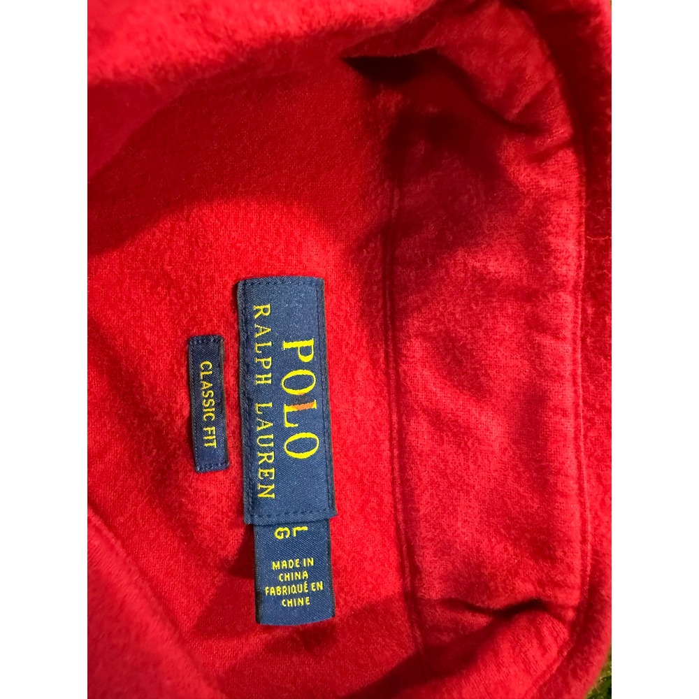 Rare Polo Ralph Lauren Red Flannel Button Up Shirt Classic Fit Men Large - Picture 5 of 7